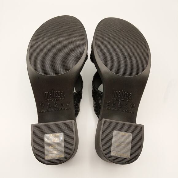 Baja East X Melissa Python Heel Open Toe Crisscross Textured 7 New - Picture 9 of 11